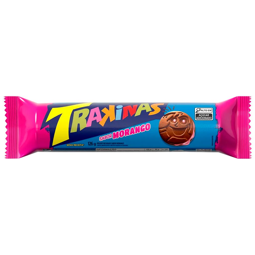 BISCOITO RECHEADO TRAKINAS MORANGO 126GRS